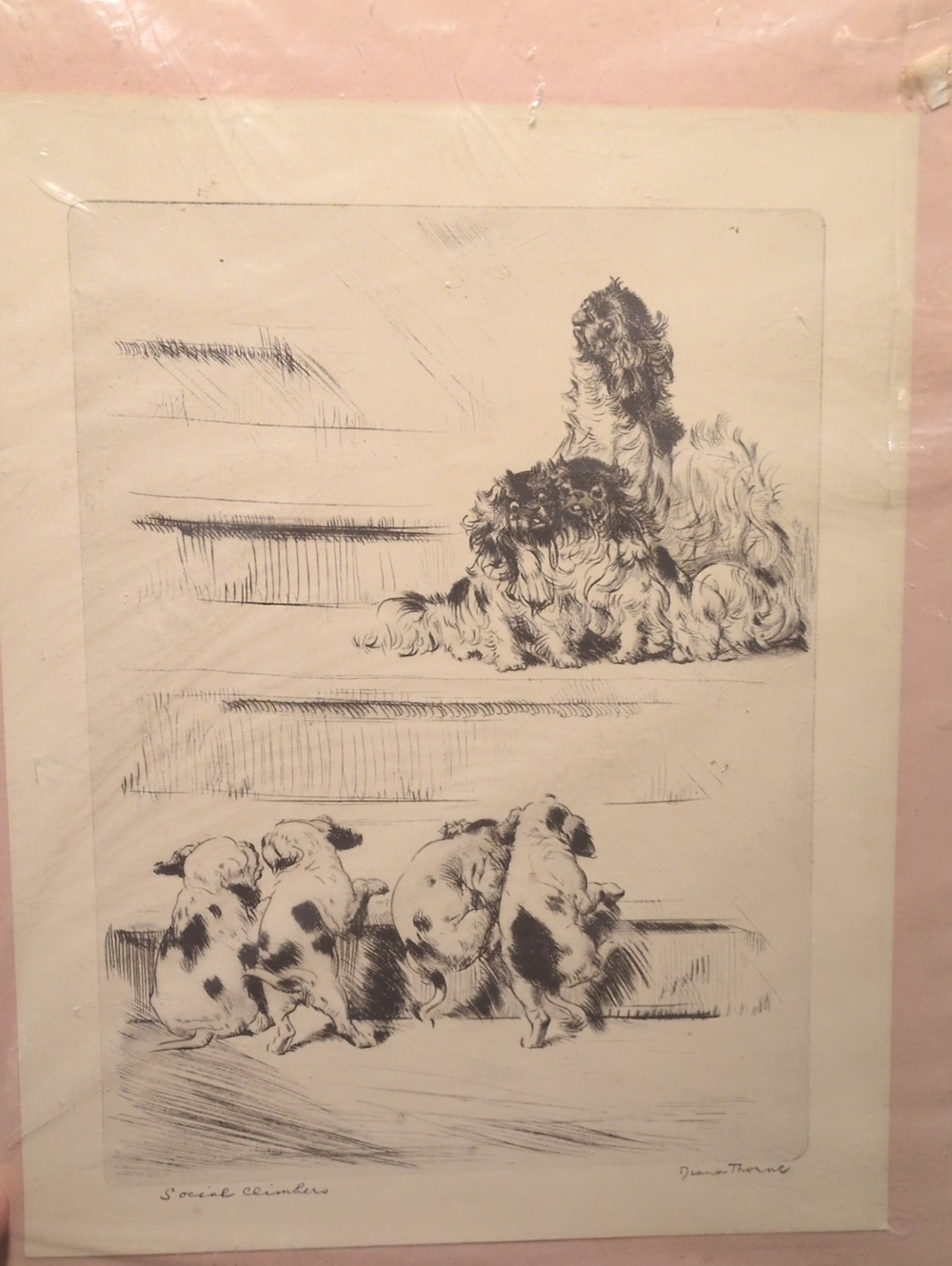 Authentic Vintage Diana Thorne "Social Climbers" Signed
